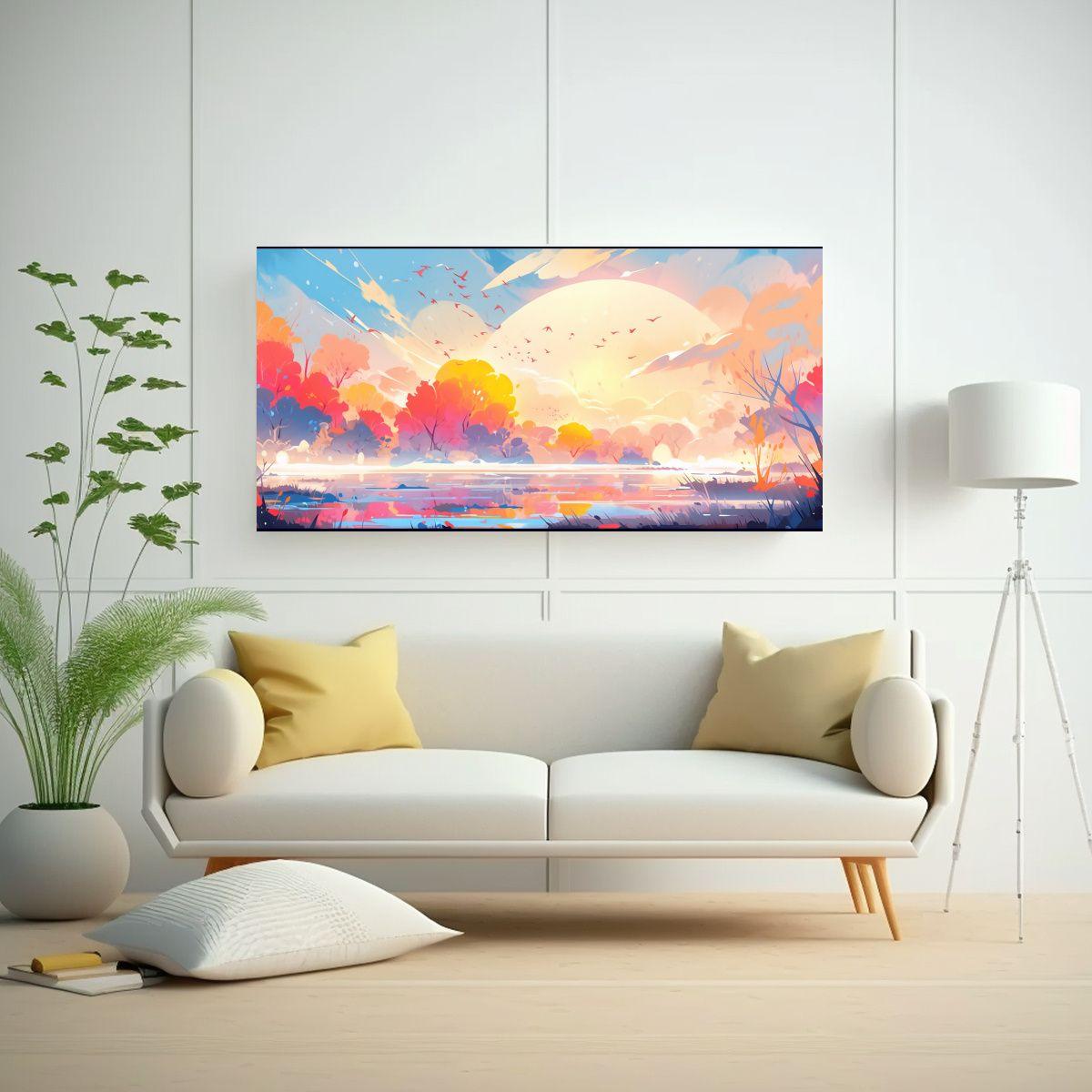 Pinturas Decorativas De Paisaje De Verano De Arte  40x20cm-2