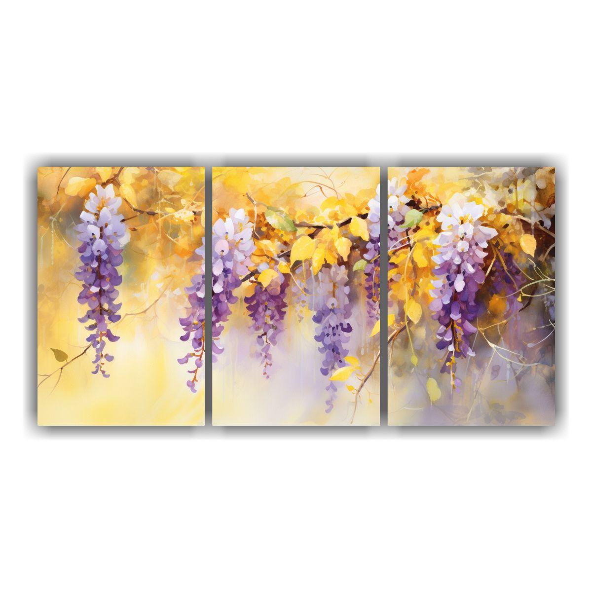 Lienzos Diseño Impresionante Flores De Glicinia 150x75 Cm-0