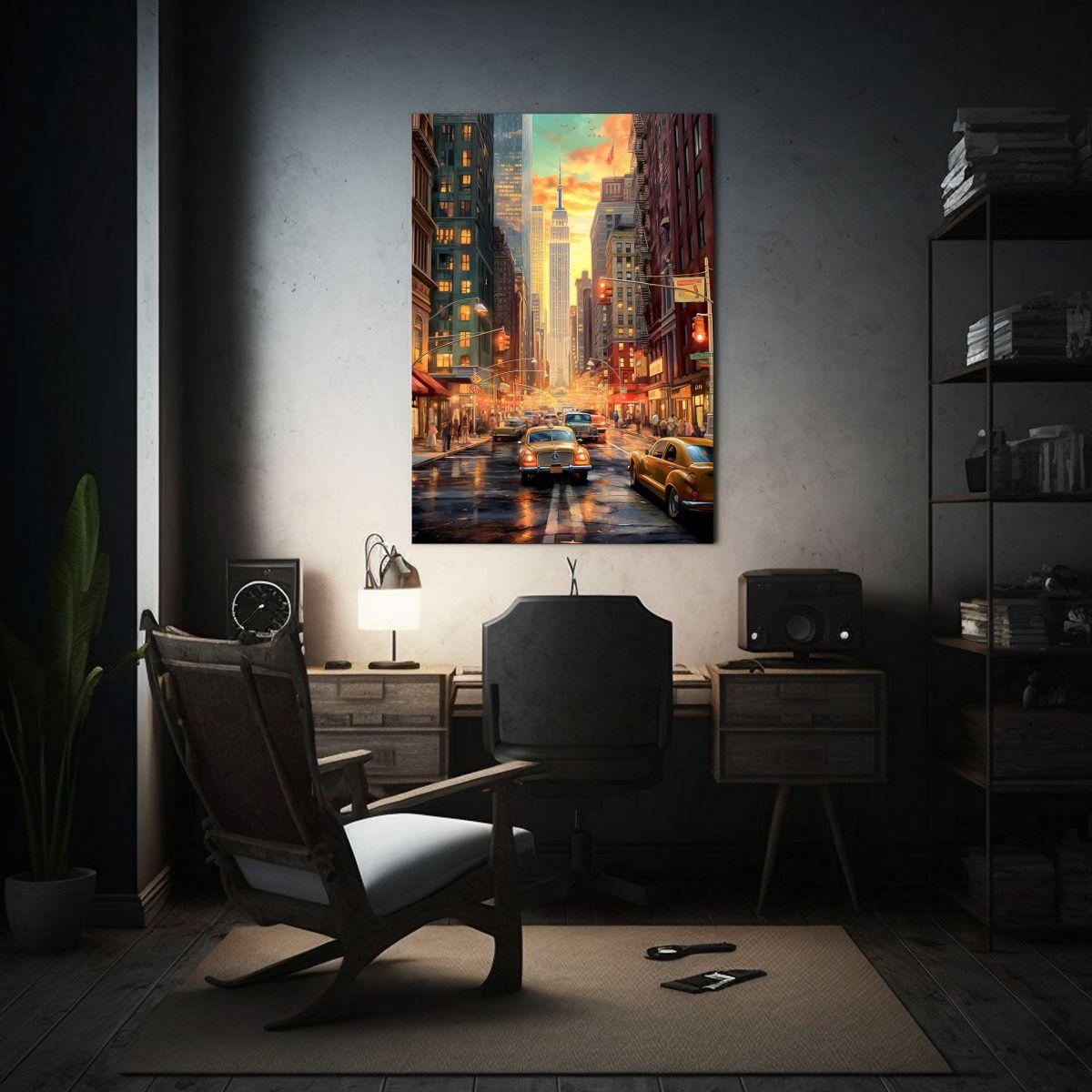 Cuadro Surrealista De Nueva York En Lienzo 60x90cm-2