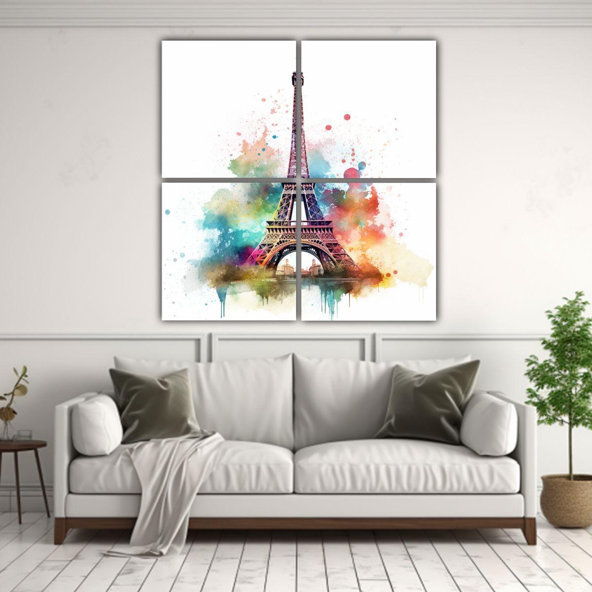 Pinturas Decorativas De La Torre Eiffel En 100x100 Cm-2