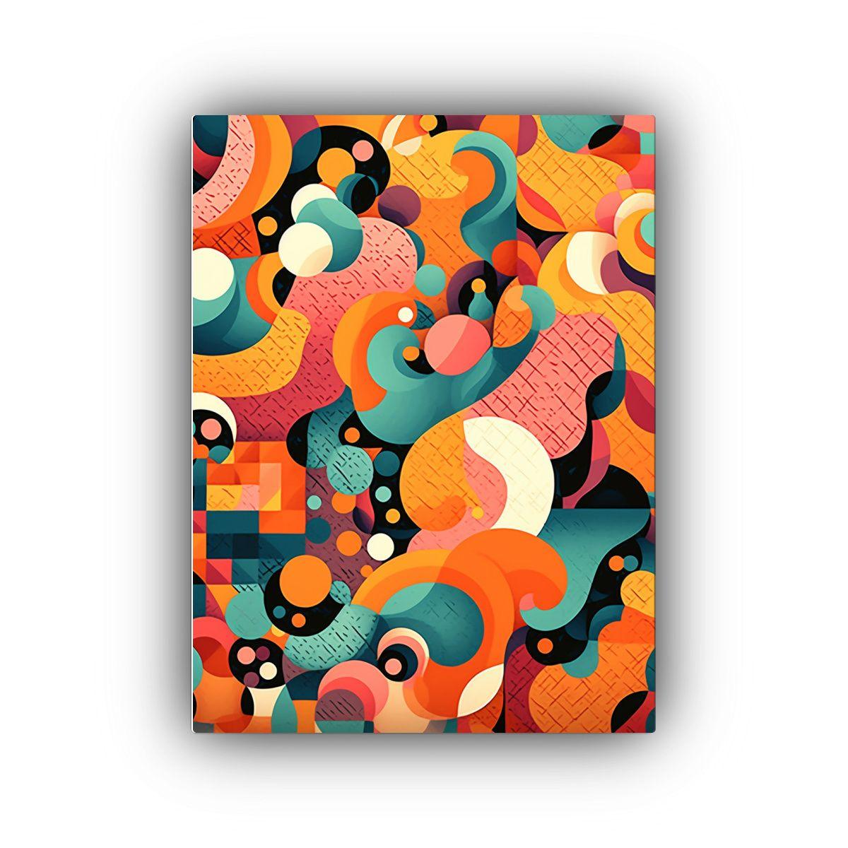 Arte Moderno En Movimiento Con Patrones De Color 40x50cm-0
