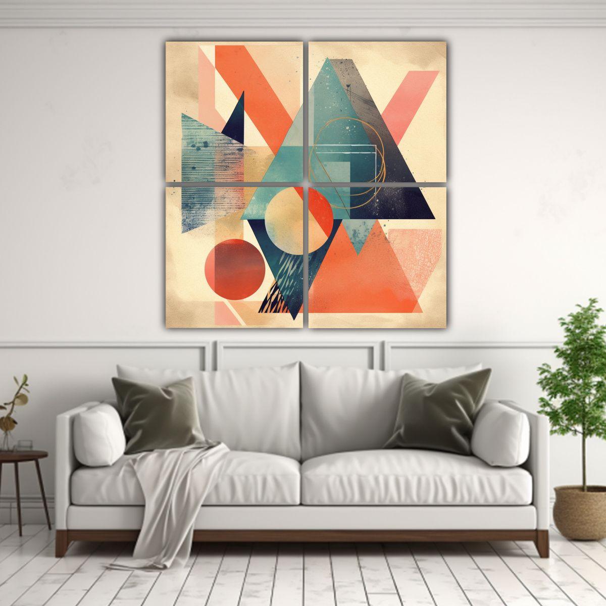 Cuadros Modernos Minimalistas Con Composiciones 200x200 Cm-2