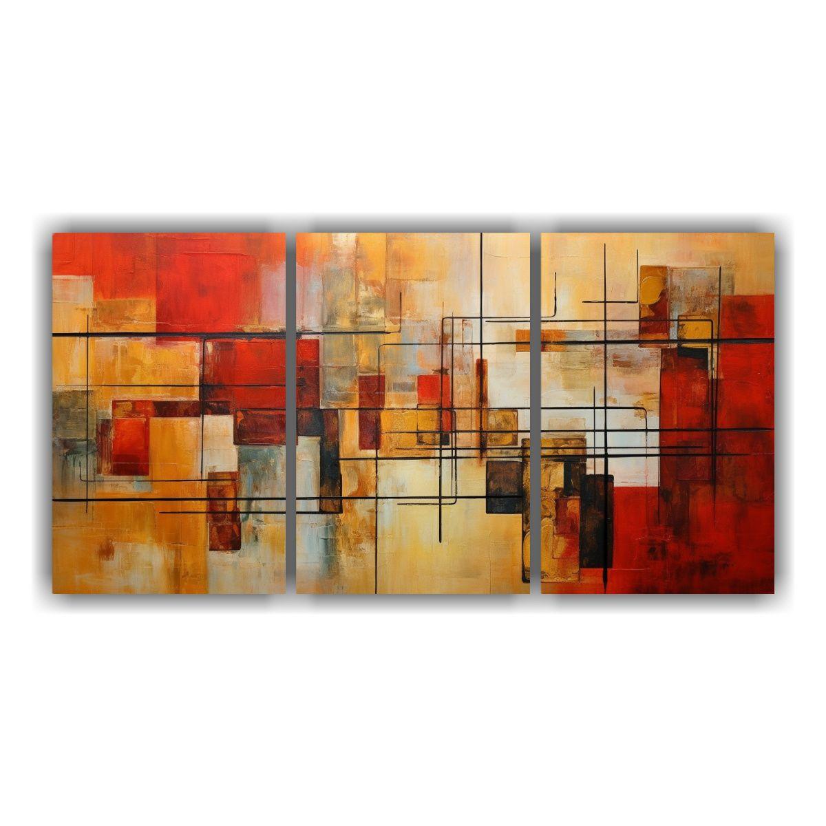 Set 3 Cuadros Colores Abstractos Alta Resolución 180x90 Cm-0