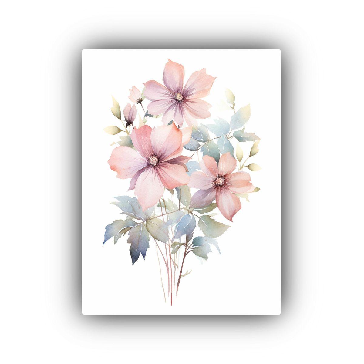 Arte Floral Acuarela Movimiento Belleza Para 20x30cm-0