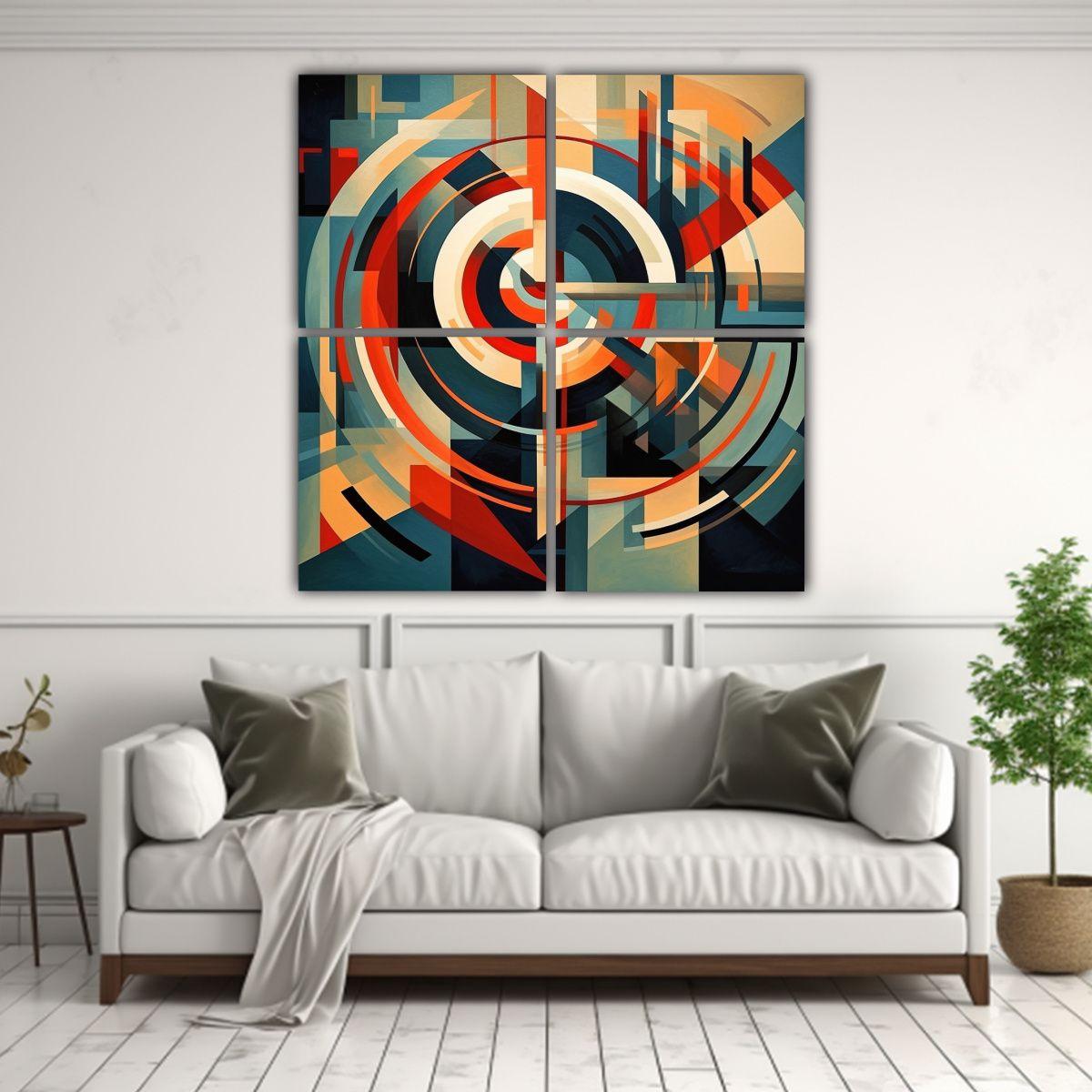 Cuatro Telas En Bastidor Conceptual De Alta 180x180 Cm-2