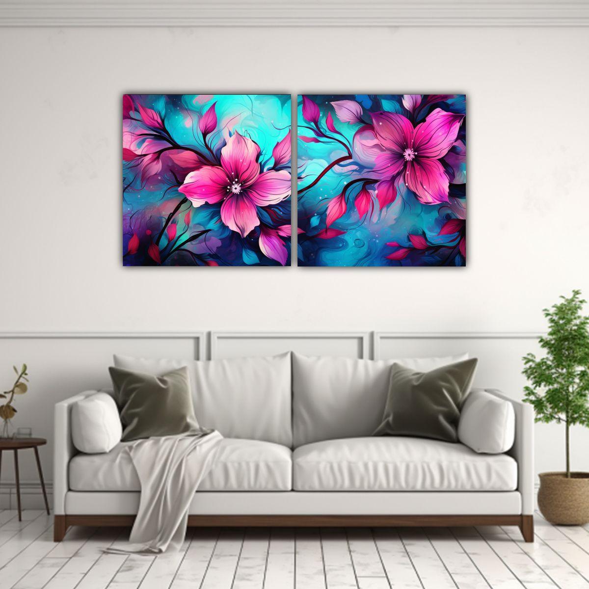 Pinturas Decorativas Estilo Neonoir En Tonos 80x40 Cm-2