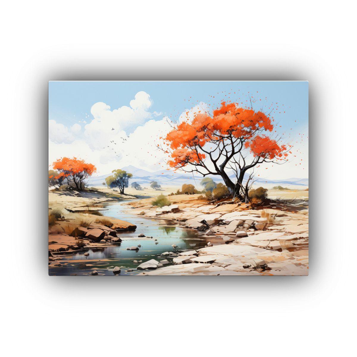 Cuadro Tela Canvas Para Sala: Árbol De Ocotillo Verde Y Nar 30x20cm-0