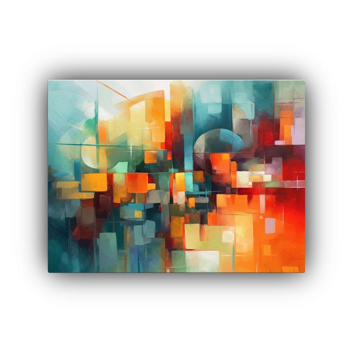 Pintura Decorativa Abstracta Innovadora Con Composición De  50x40cm-0