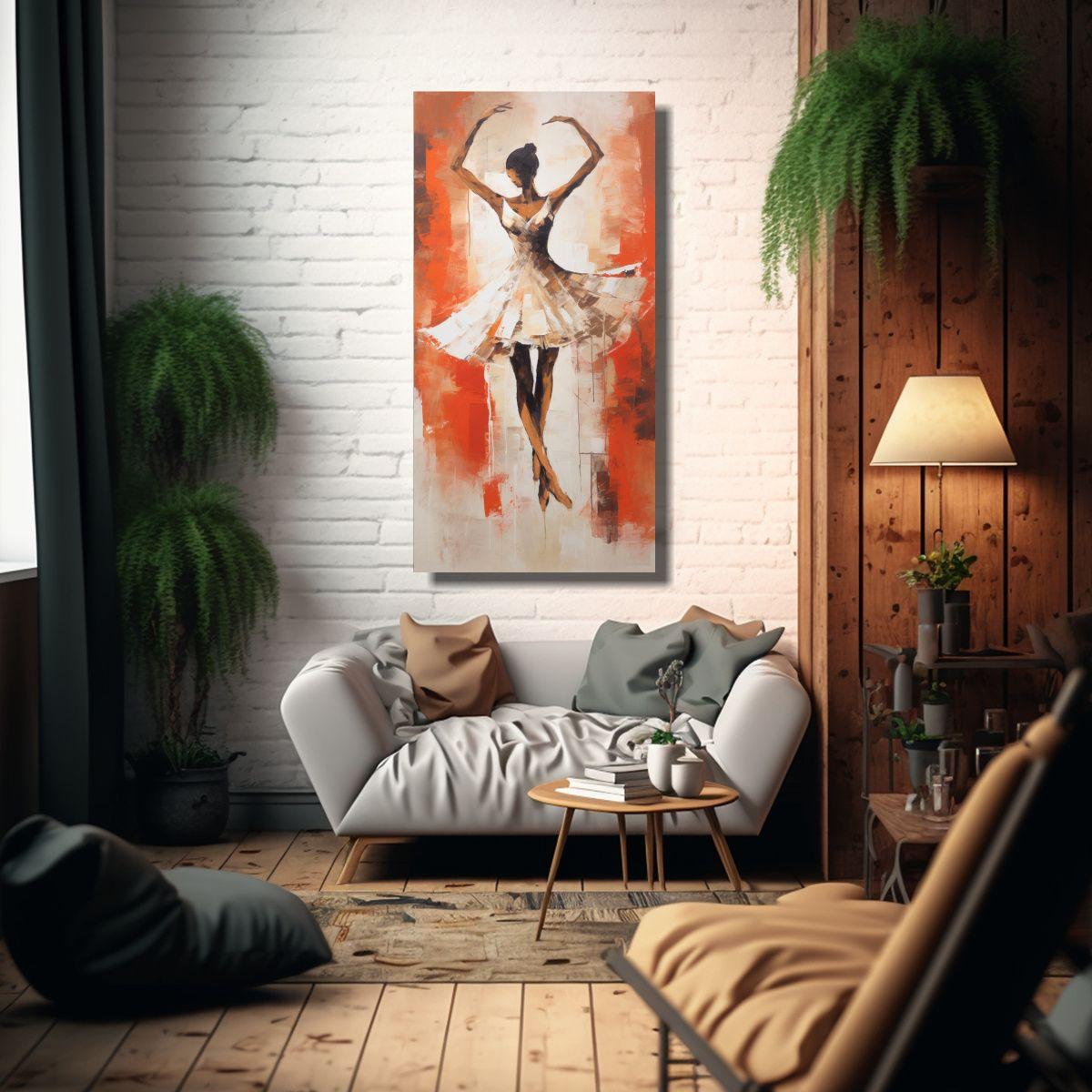 Composición Abstracta De Bailarina En Estilo 40x80cm-2