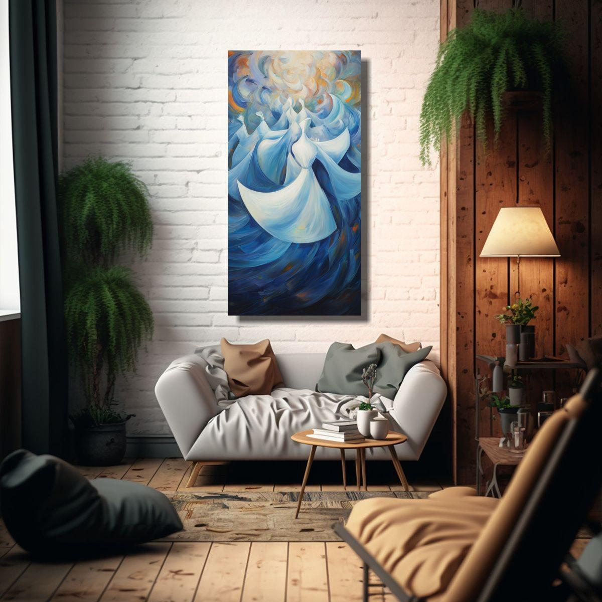Cuadro Abstracción Whirling Dervishes Capturados 60x120cm-2