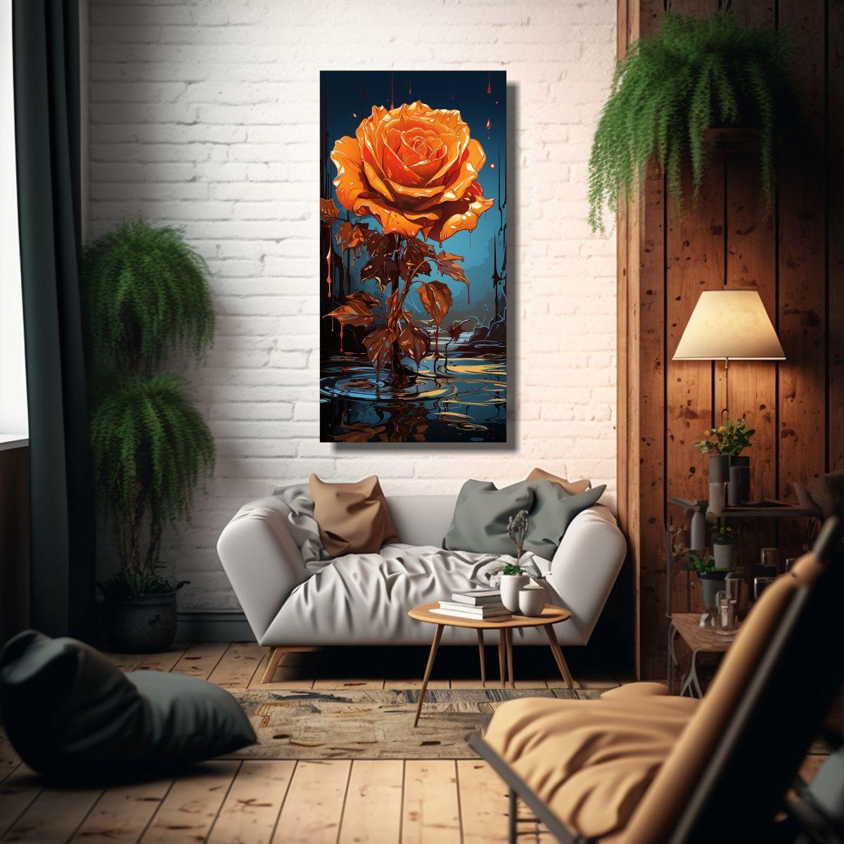 Cuadro De Arte De Pared Inspirador Una Rosa 70x140cm-2