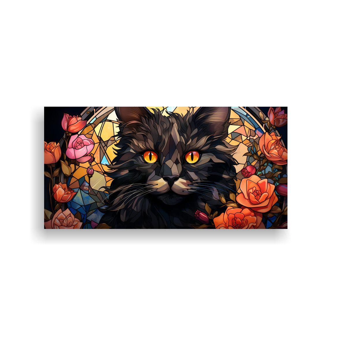 Cuadro Tela Sensibilidad Artística Gato Lykoi 160x80cm-0