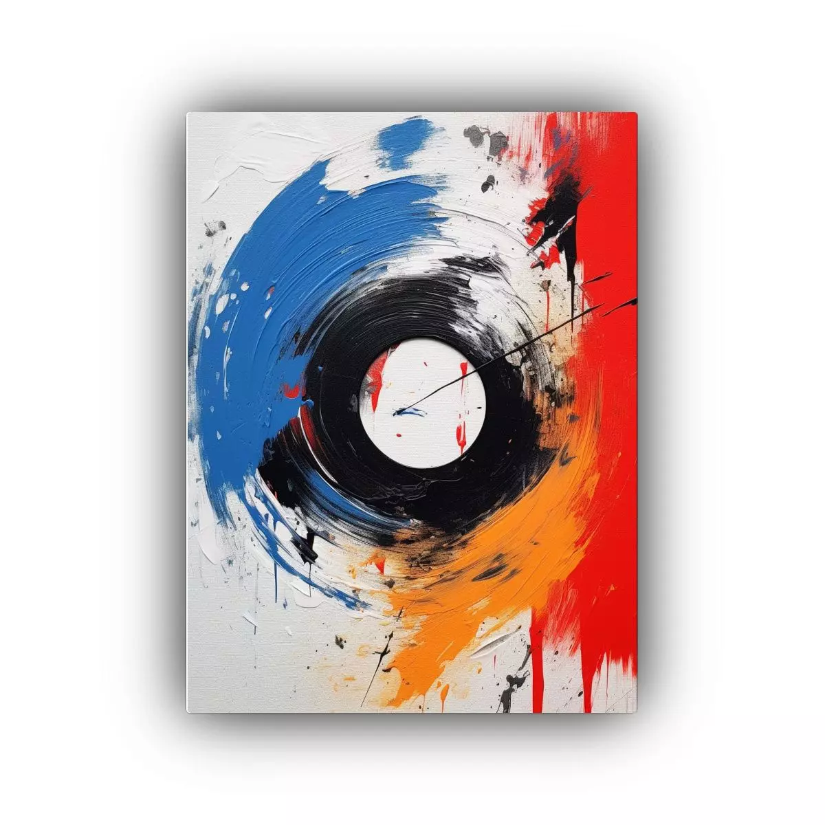 Cuadro Abstracto Pop Art Original En Blanco 40x60cm-0