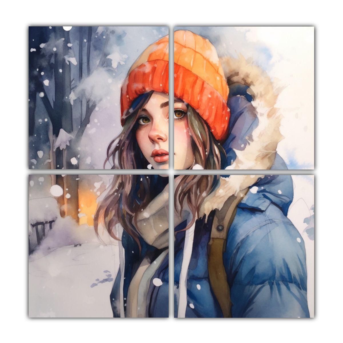 Pinturas Decorativas Originales De Invierno En 200x200 Cm-0
