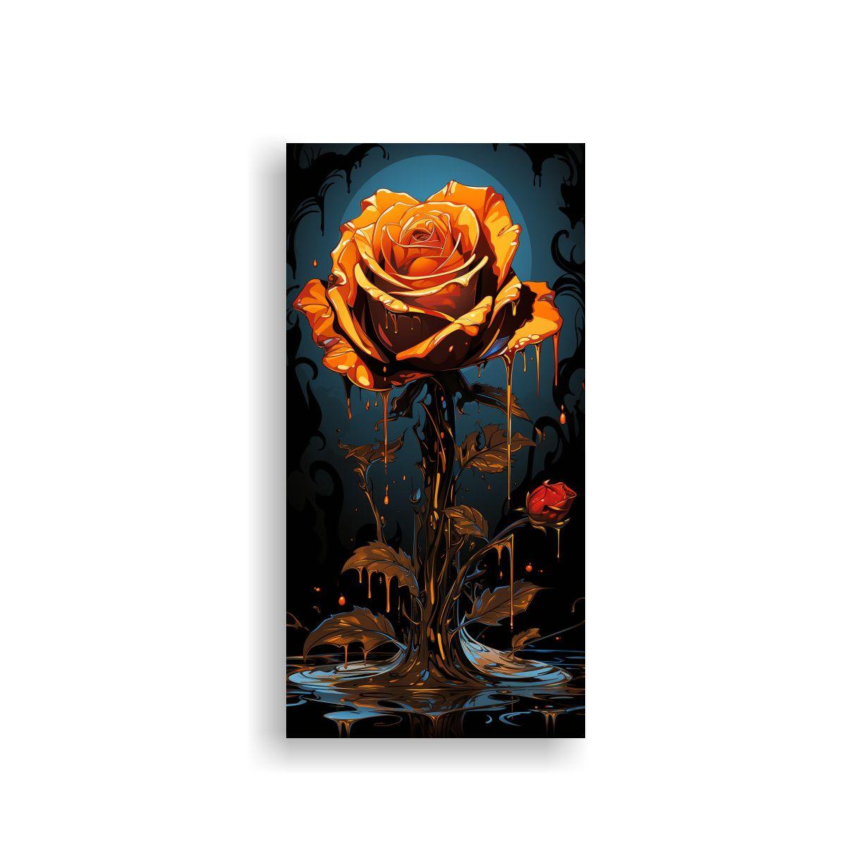 Cuadro Lienzo Arte Fotografía Rosa Derretida 20x40cm-0
