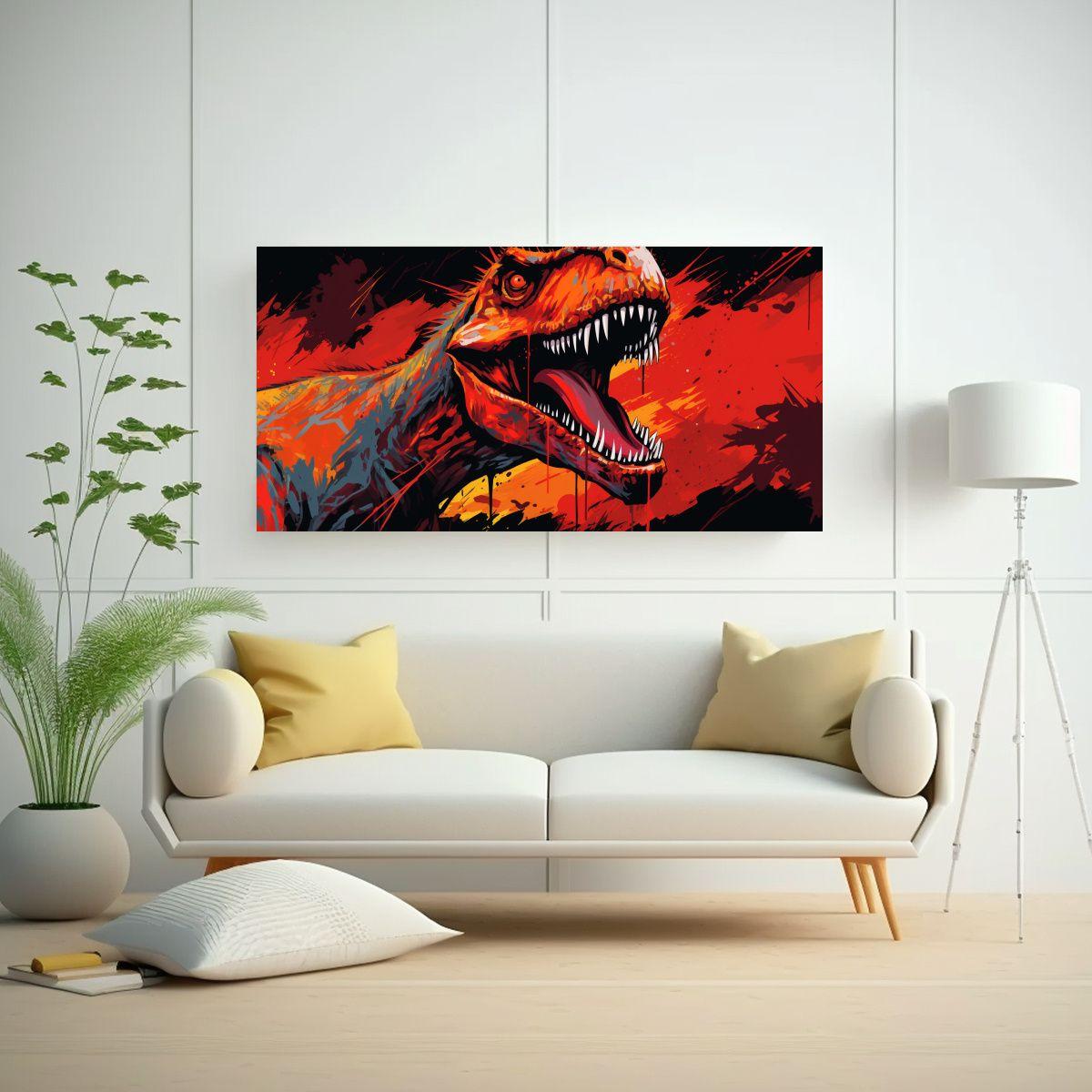 Cuadros De Dinosaurios Legendarios En Colores 100x50 Cm-2