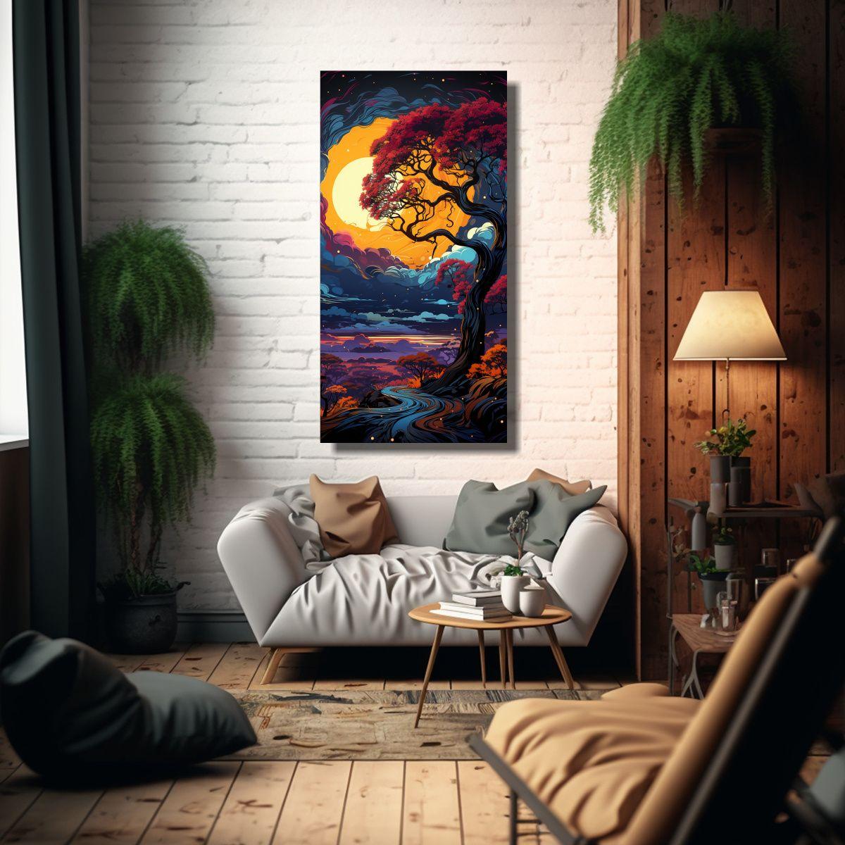 Pintura Decorativa De Líneas Finas Intensas De á 40x80cm-2