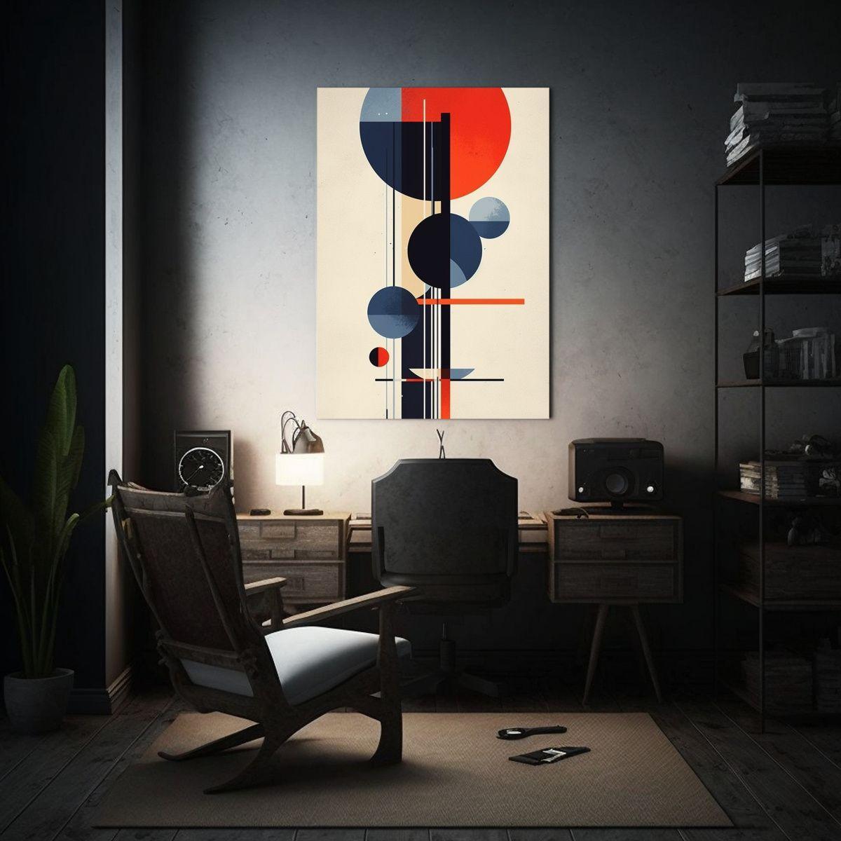 Cuadro Bauhaus Diseño Concepto, Canva, Dorado 50x75cm-2