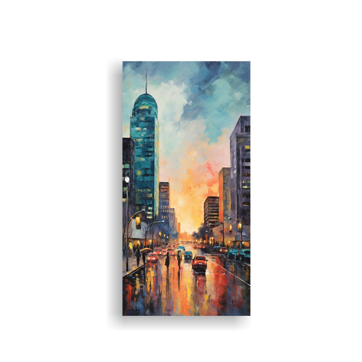 Paisaje Urbano Neoexpresionista Con Detalles 20x40cm-0