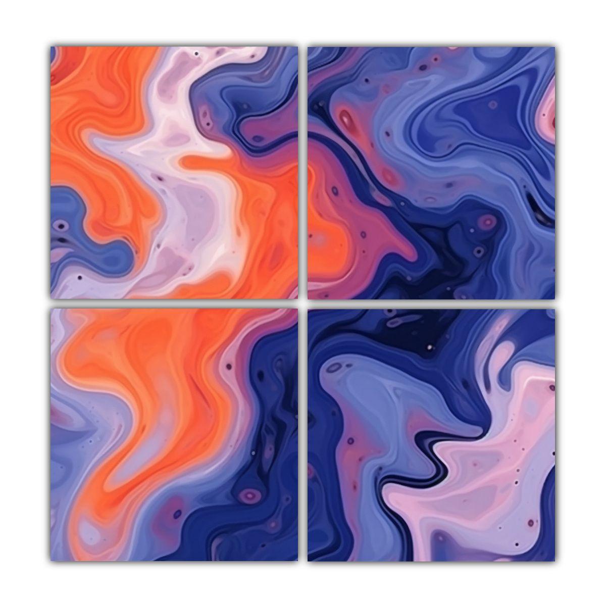 Pinturas Decorativas De Cuatro Lienzos 100x100 Cm-0