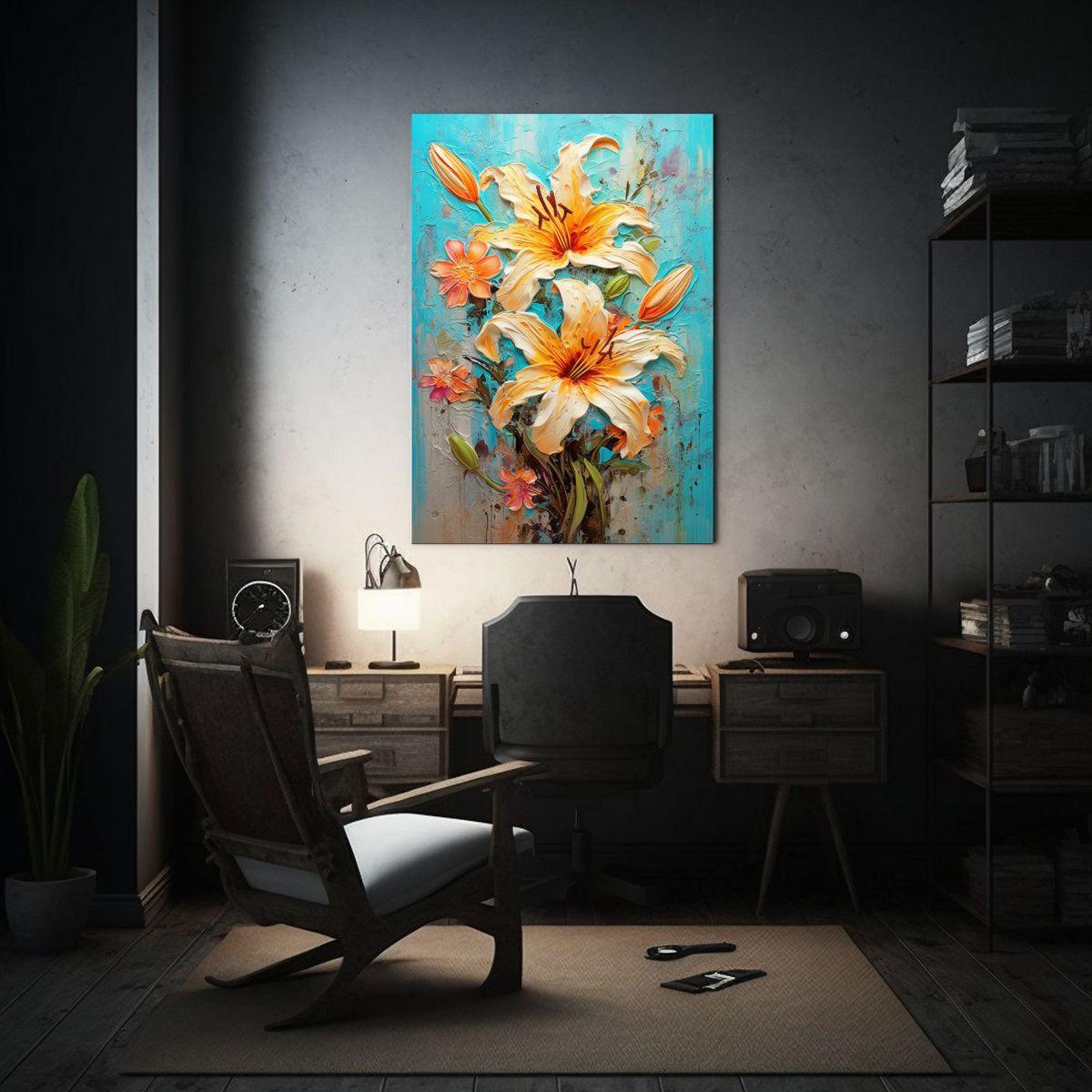Poder Del Color: Lirio Colorido Con Pigmento 20x30cm-2