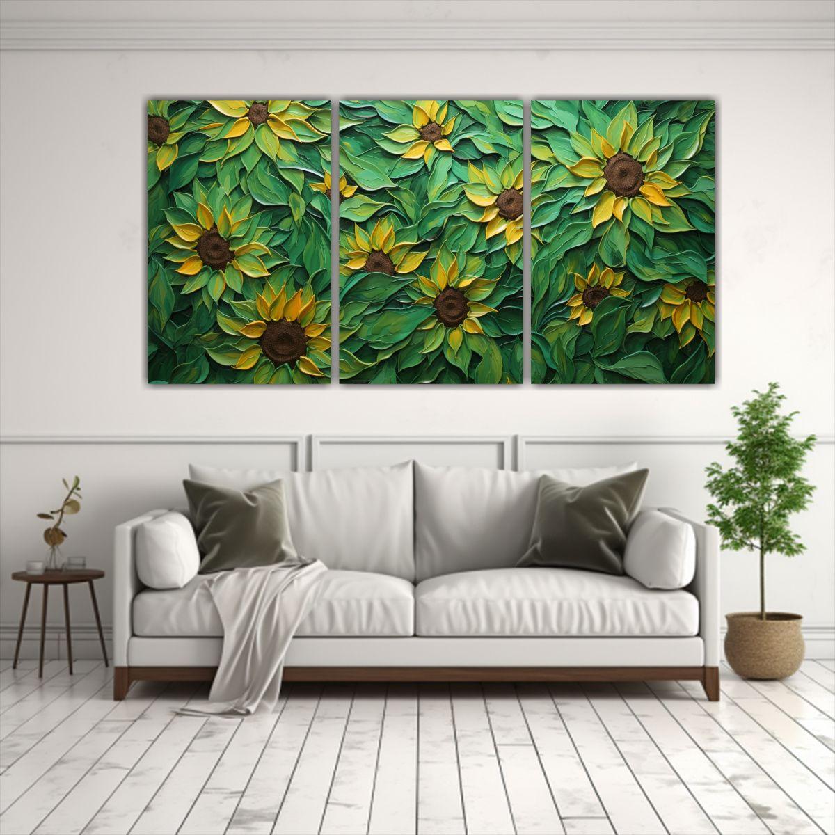 Pintura En Lienzo De Tres Hermosas Composiciones 120x60 Cm-2