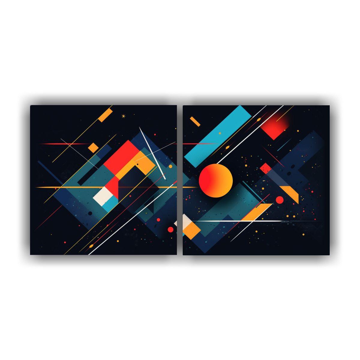 Pinturas Decorativas Abstractas Geométricas 140x70 Cm-0