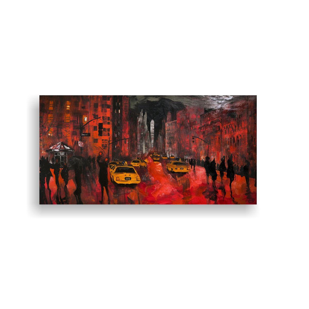 Pinturas Decorativas De Fantasía En Tonos Rojos 140x70cm-0