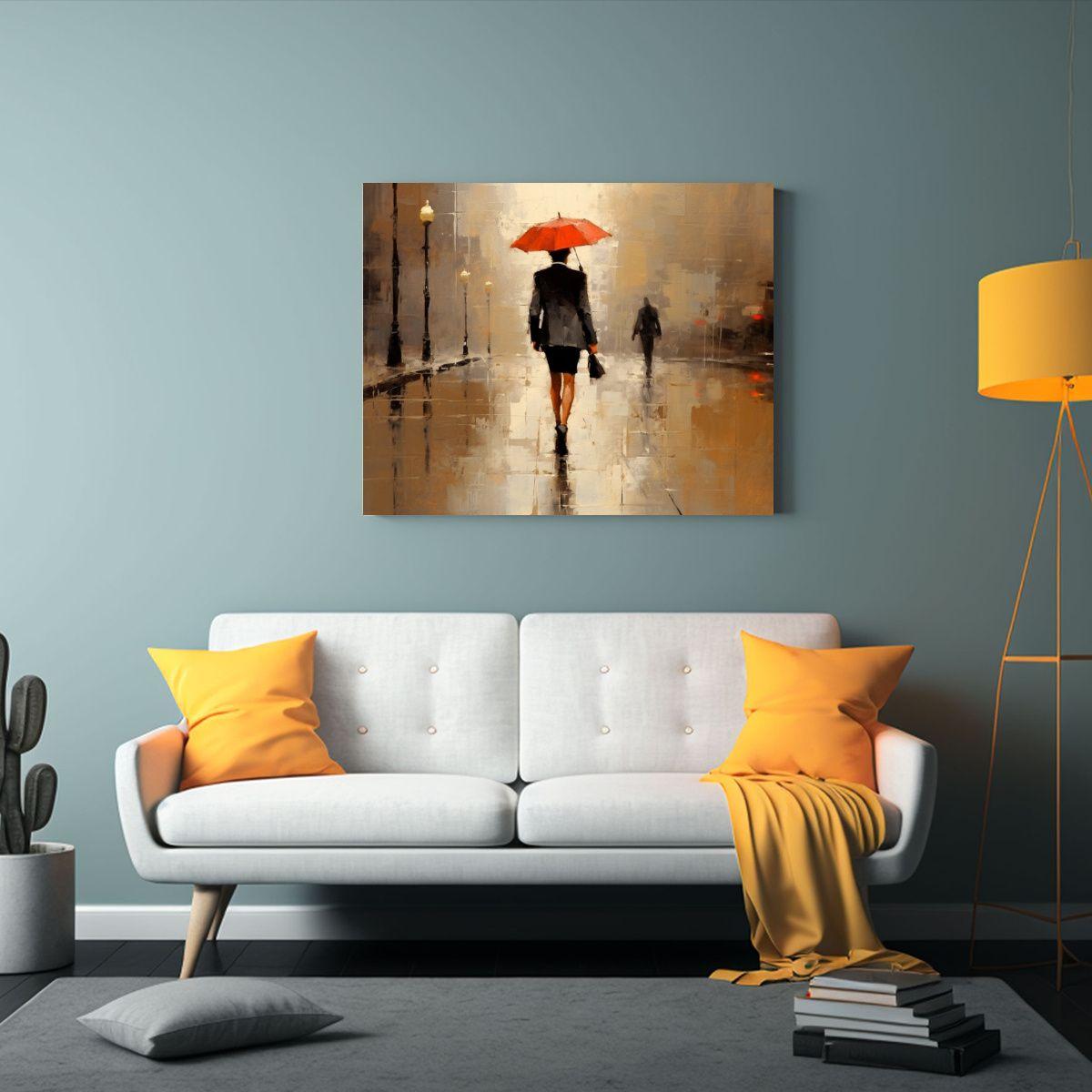 Cuadro Decorativo Moderno: Visión De Tarde Lluviosa Camino  45x30cm-2