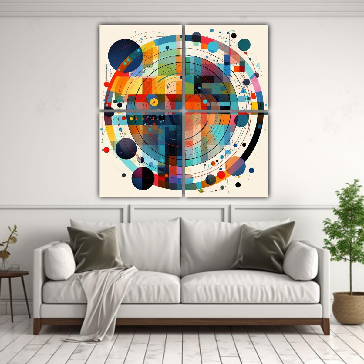 Pinturas Decorativas Abstractas En Un Círculo 180x180 Cm-2