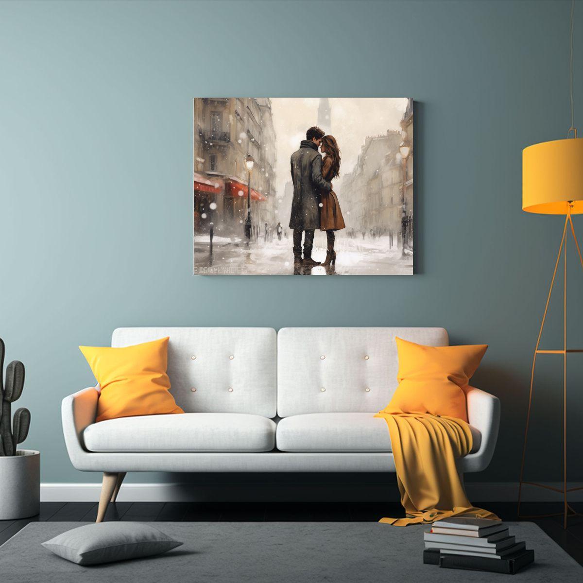 Cuadro En Bastidor: Inspiración Bonita En El Invierno Romá 75x50cm-2