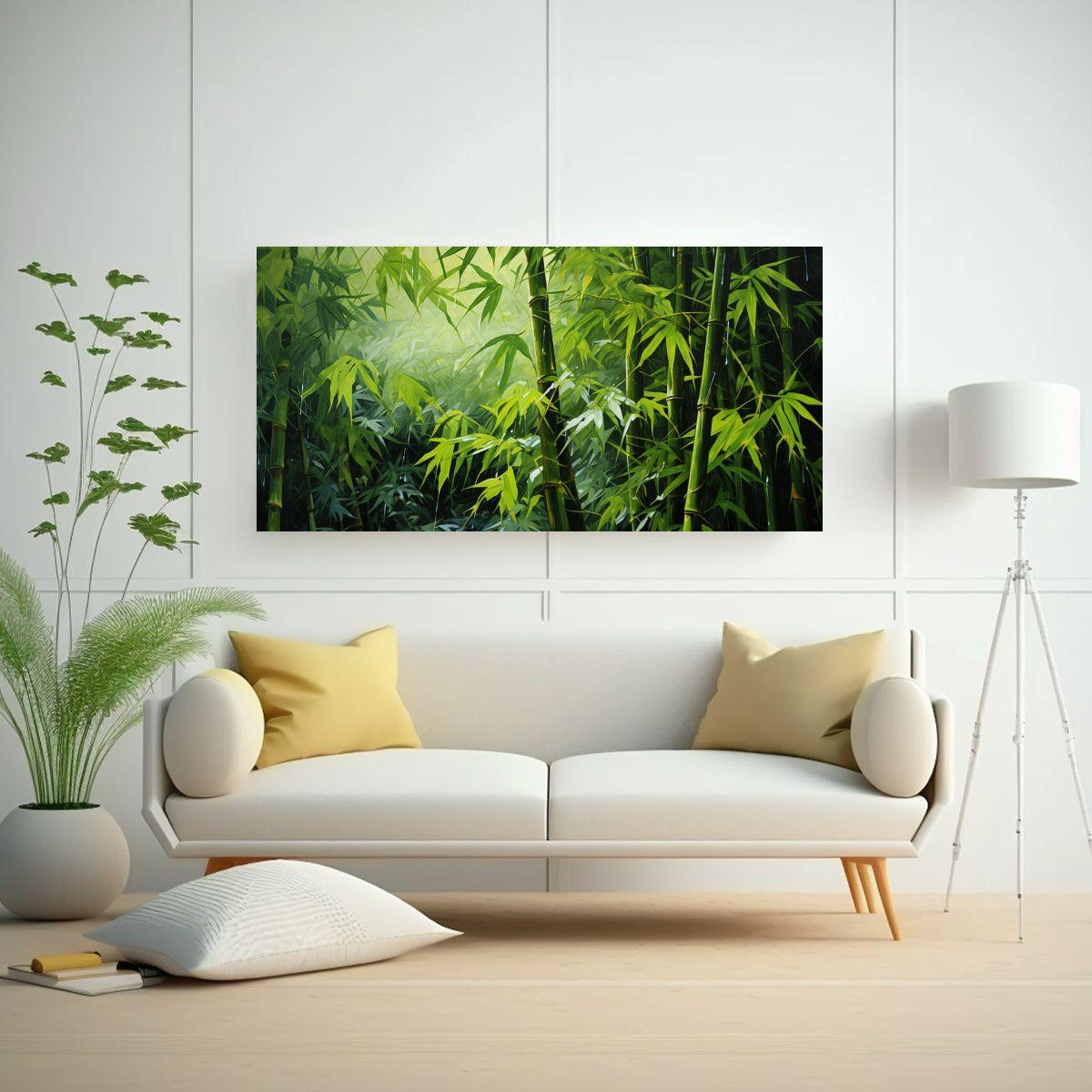 Pintura Abstracta De Bambú: Sensibilidad 160x80 Cm-2