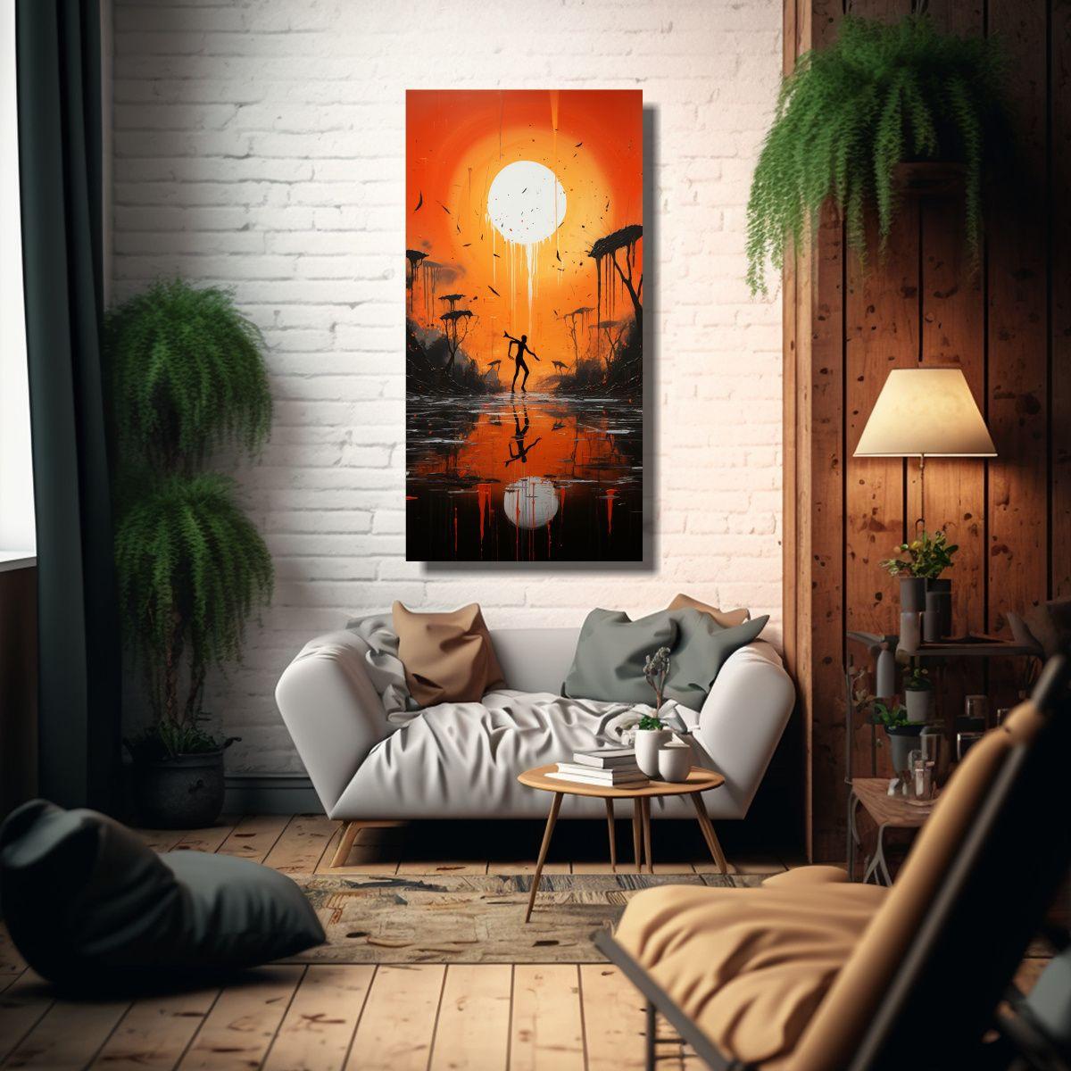 Cuadro Abstracto De Naturaleza Viva En Líneas 70x140cm-2