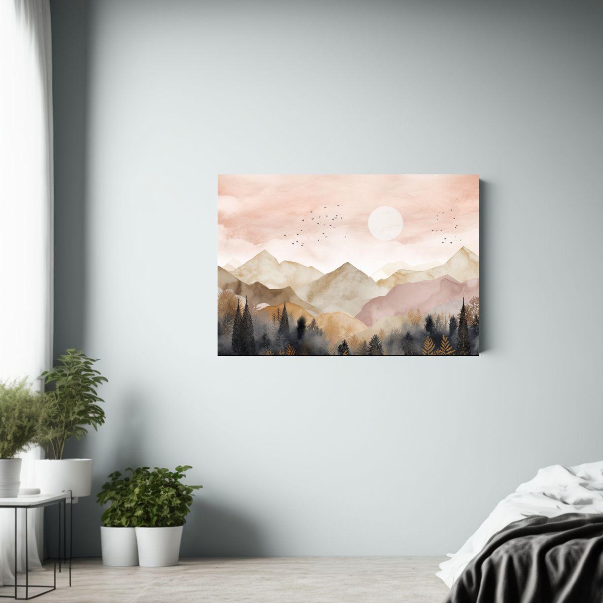 Pintura De Pared Abstracción Montaña Boscosa 50x40cm-2