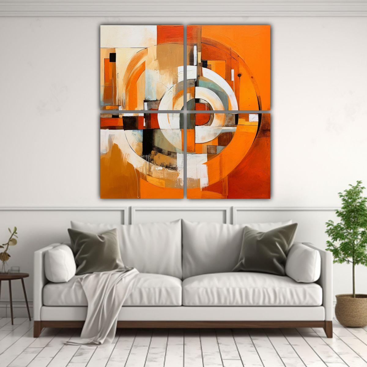 Cuadros Hermosa Dasha Abstracción En Tonos 60x60 Cm-2