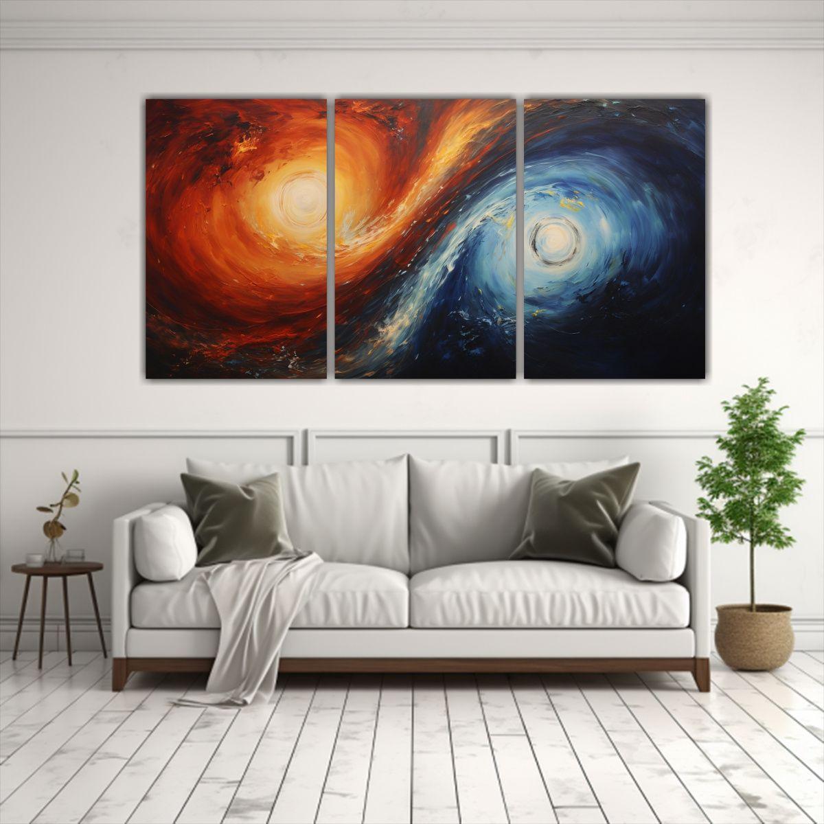 Bastidor Impreso Con Tres Telas Y Coloridas 150x75 Cm-2