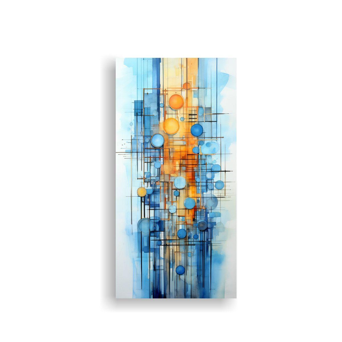 Pintura Abstracta De Escena Urbana En Lienzo 80x160cm-0