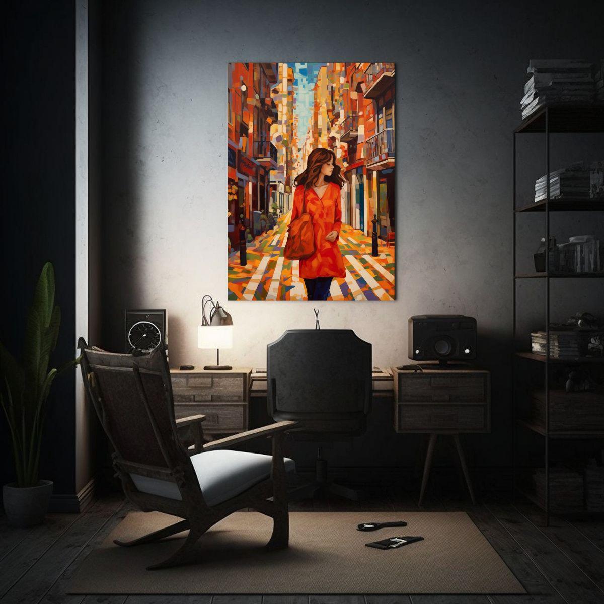 Pintura Decorativa En Bastidor: Armonía Cromática Expresiv 40x60cm-2