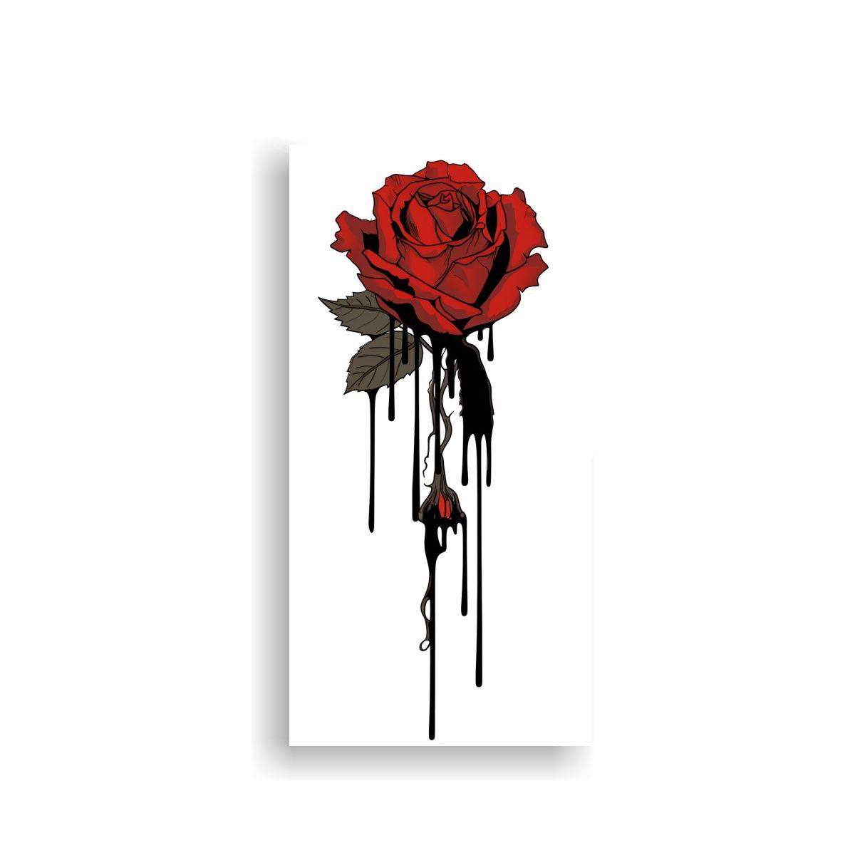Pintura En Lienzo Vintage, Escena De Una Rosa 20x40cm-0