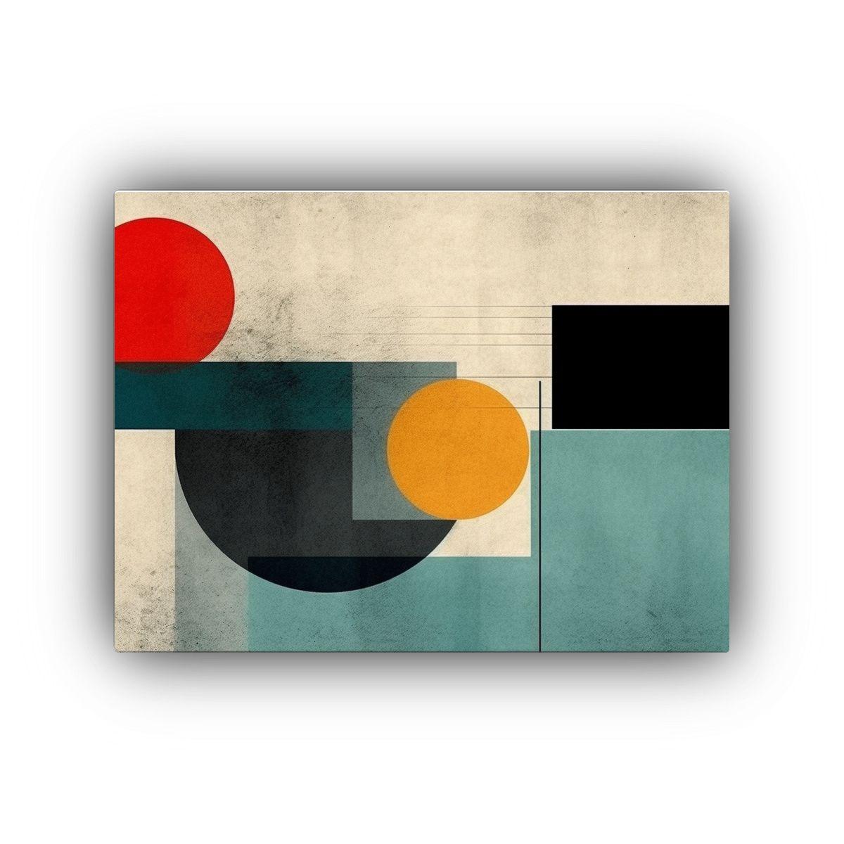 Pinturas Decorativas Bauhaus Estilo Abstracto Sobre Fondo Gr 40x30cm-0