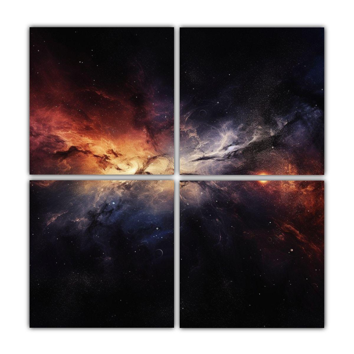 Pinturas Decorativas De 4 Lienzos Dibujo 100x100 Cm-0