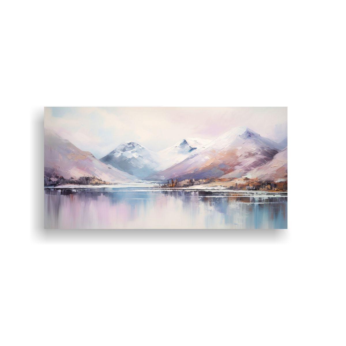 Pintura Abstracta Con Colores Pasteles De Montaña 160x80cm-0