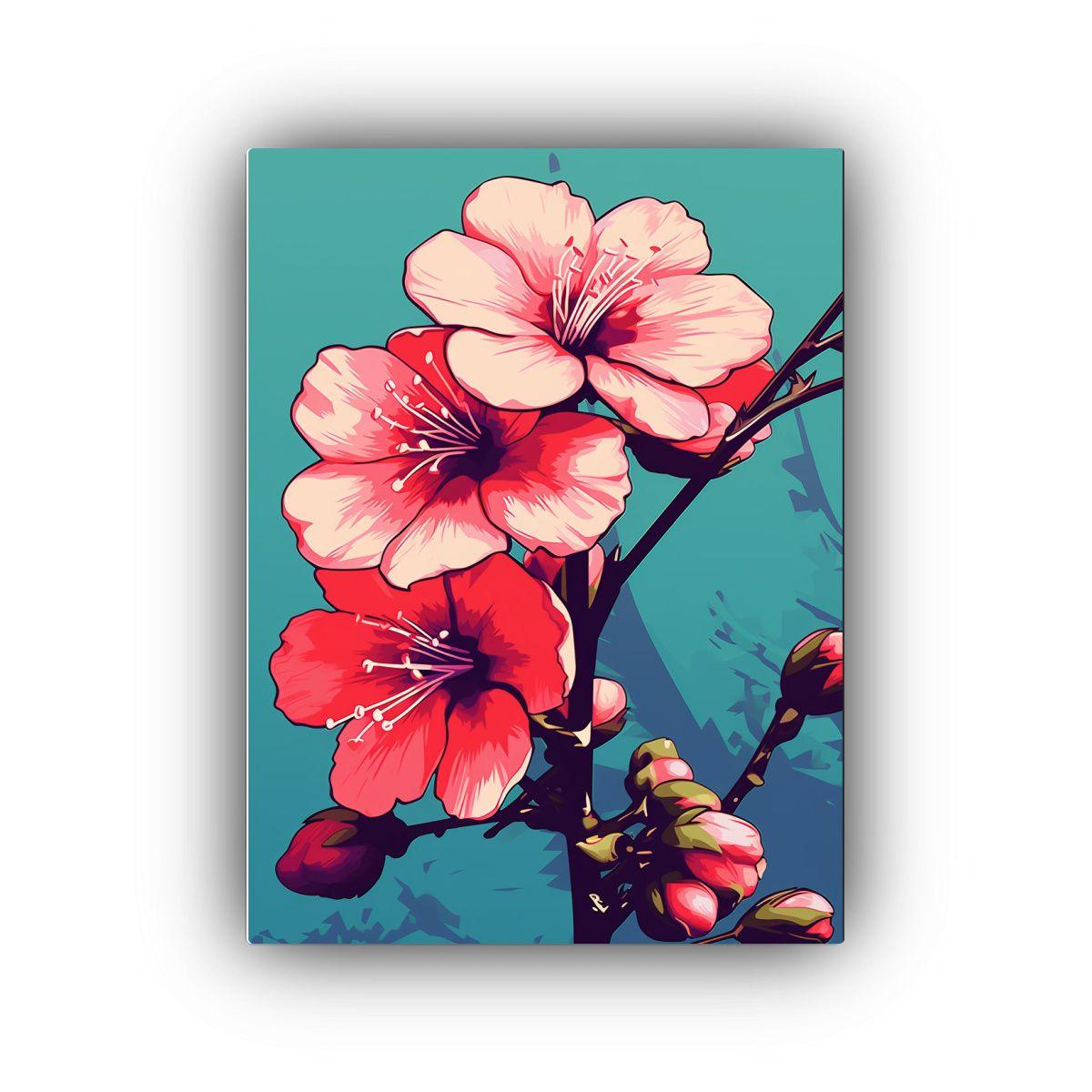 Pintura Decorativa De Rosa De Sharon Estilo Pop 40x50cm-0
