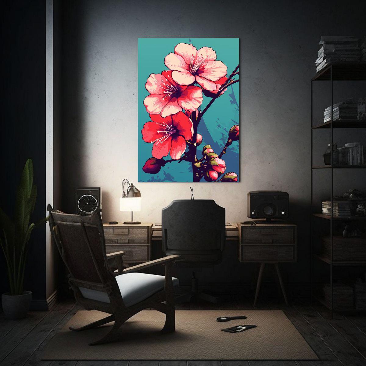 Pintura Decorativa De Rosa De Sharon Estilo Pop 40x50cm-2