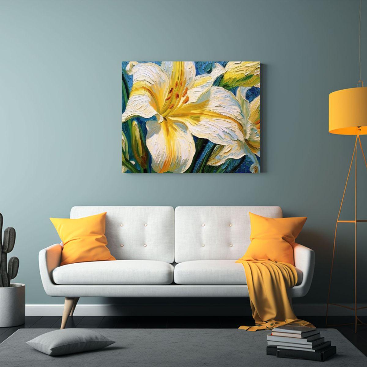 Pintura Decorativa De Arte Movimiento Clásico: Lirio 64k De 40x30cm-2