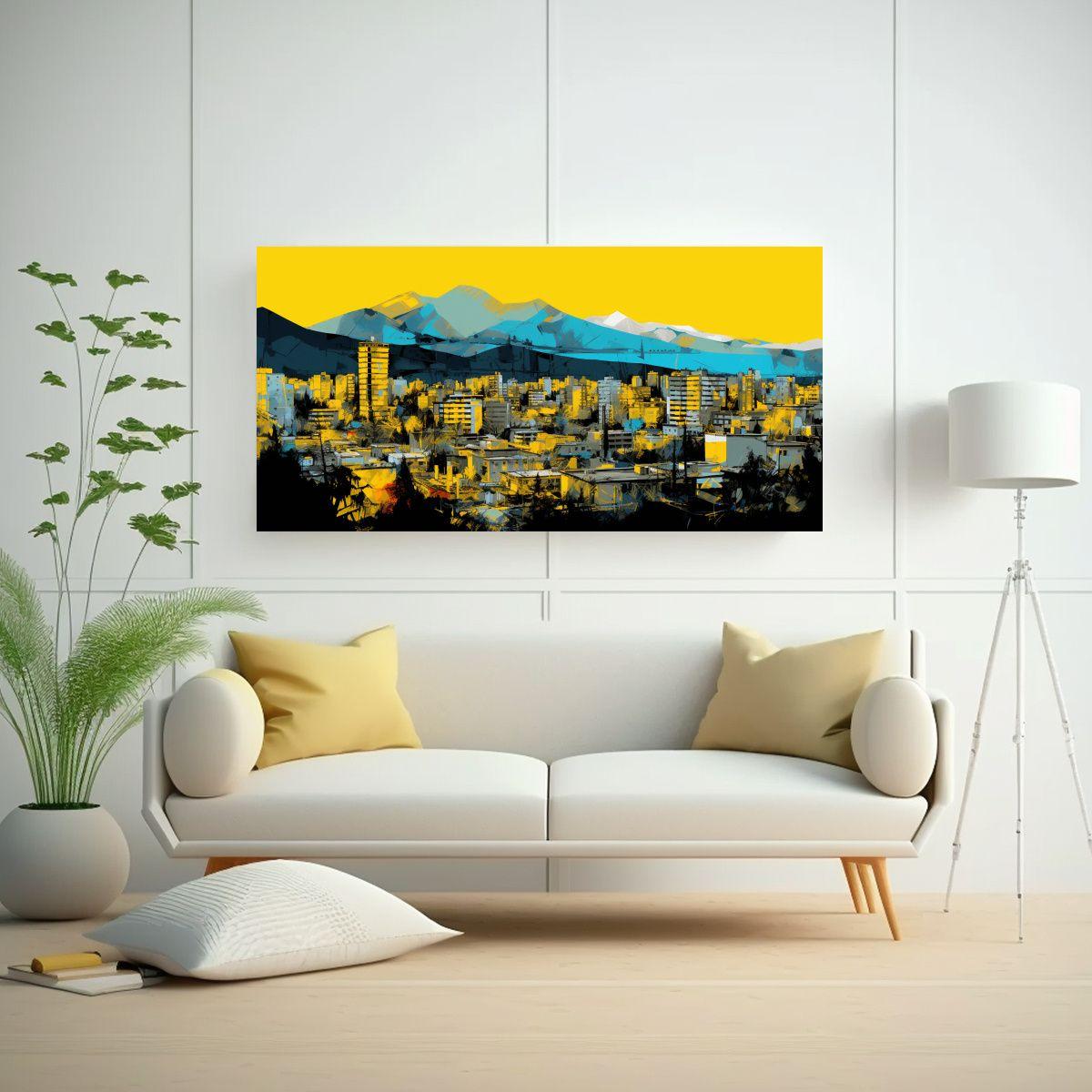 Cuadro Abstracto Moderno Con Textura En Santiago 80x40cm-2