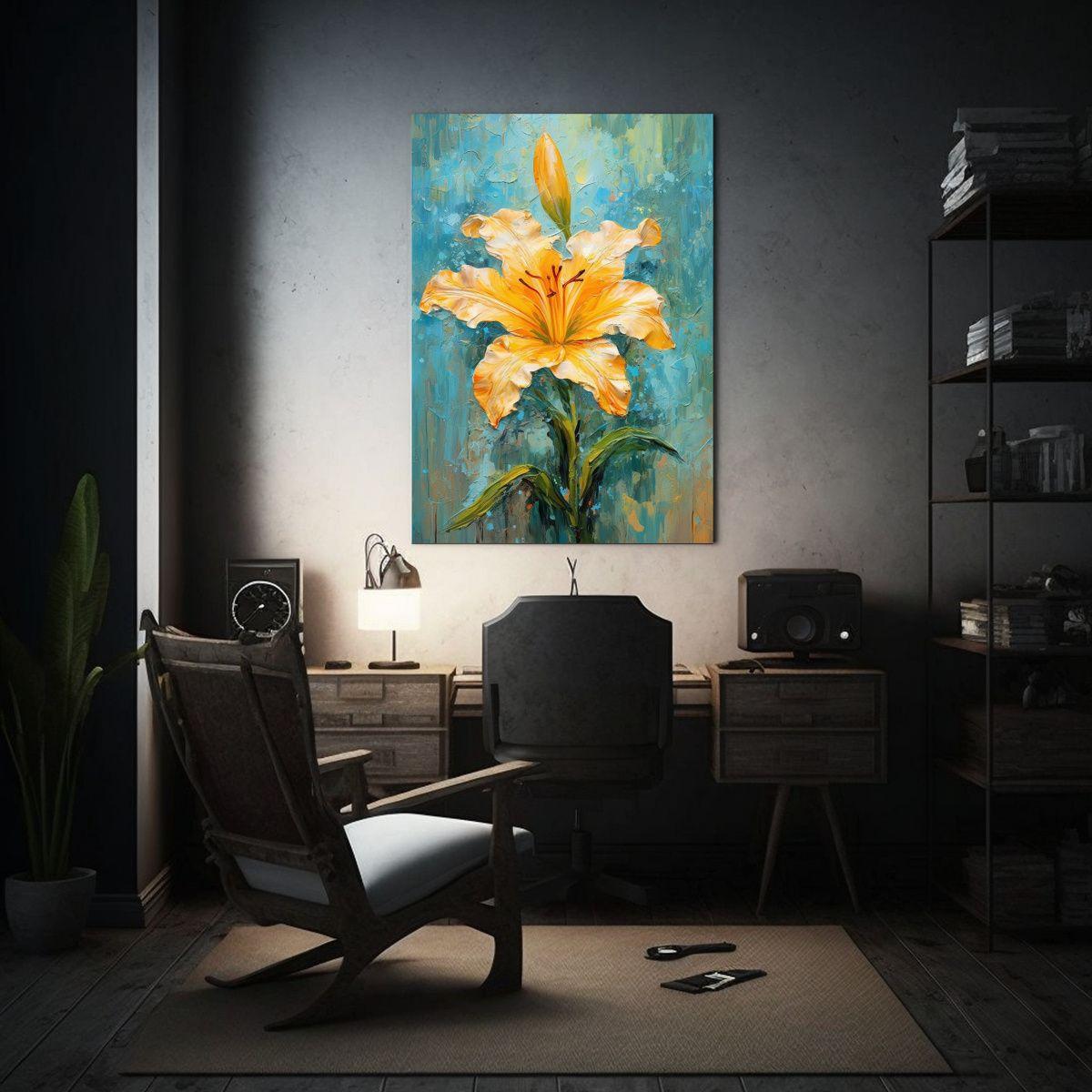 Cuadro De Lirios De Belleza Natural Con Pigmento 50x65cm-2