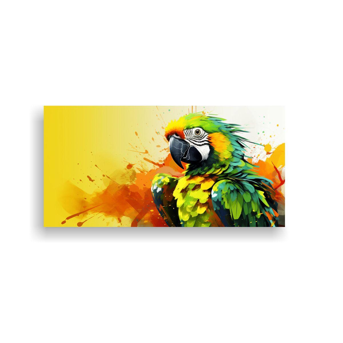 Cuadro En Bastidor Composición Estética Loro En 100x50cm-0