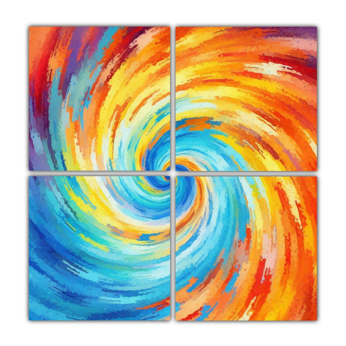 Cuadro Impreso Belleza Natural Wang Con Pintura 160x160 Cm-0