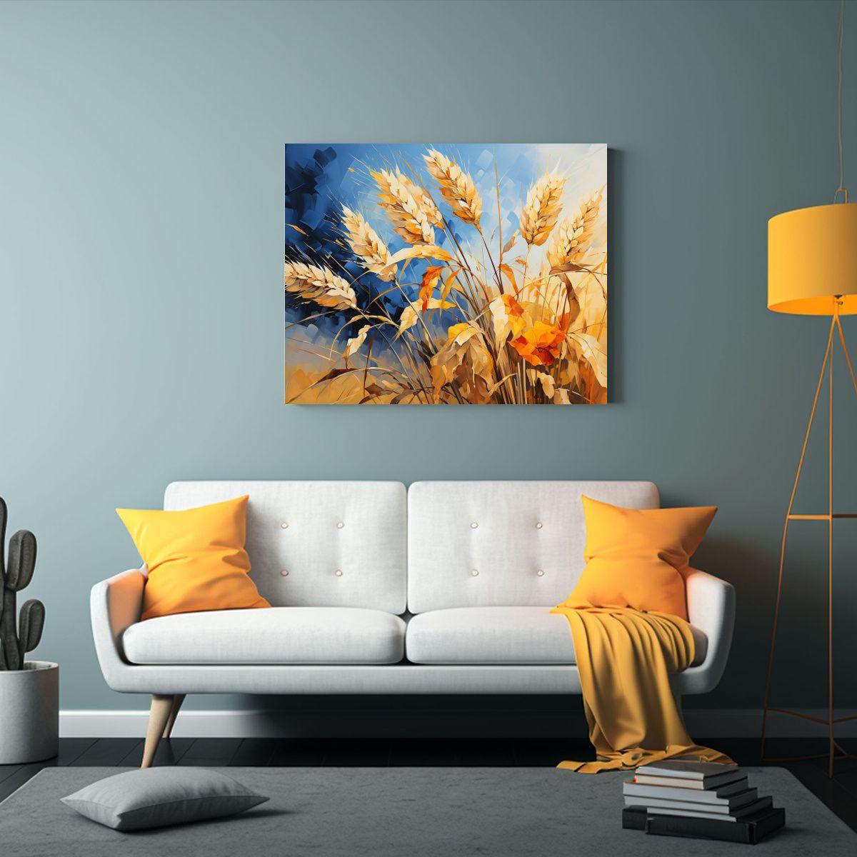 Cuadro De Lienzo Tonos Simétricos A Granos De Arroz En Amar 75x50cm-2